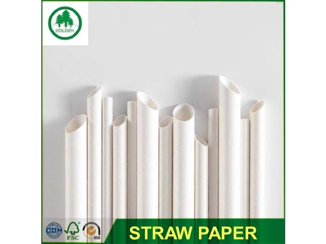Papier de paille jetable pour le lait et le jus de lait, pâte de bois 100% jetable en papier de paille